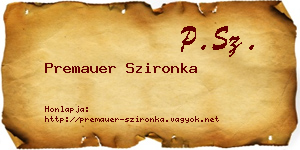 Premauer Szironka névjegykártya